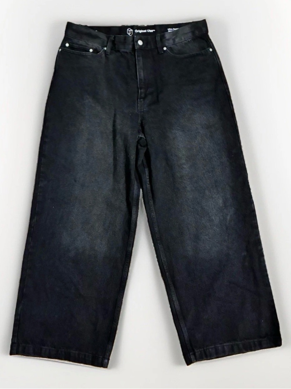 Original Use Men's Black Relaxed Straight Jeans